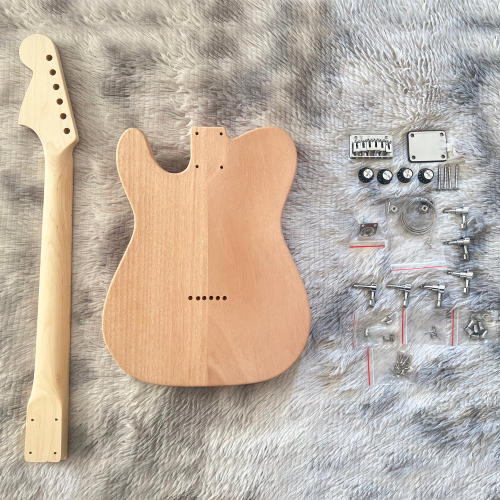 6 String TL DIY Electric Guitar Kit Mahogany Body Maple Fretboard