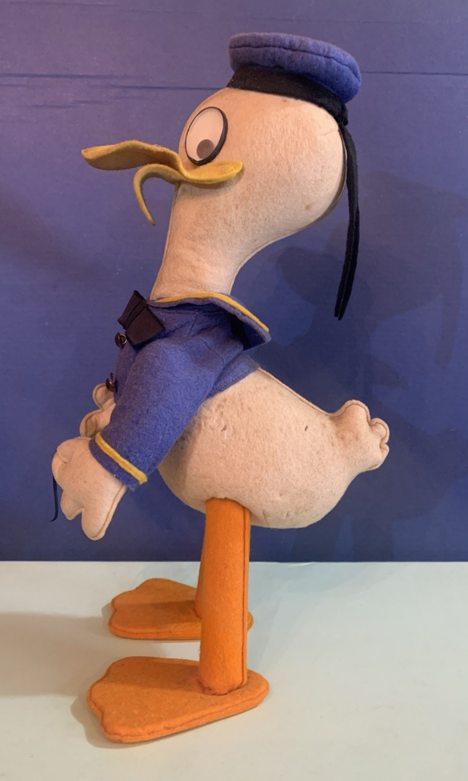 VINTAGE TOY DOLL FELT DONALD DUCK WALT DISNEY LENCI TURIN 1950s no lars