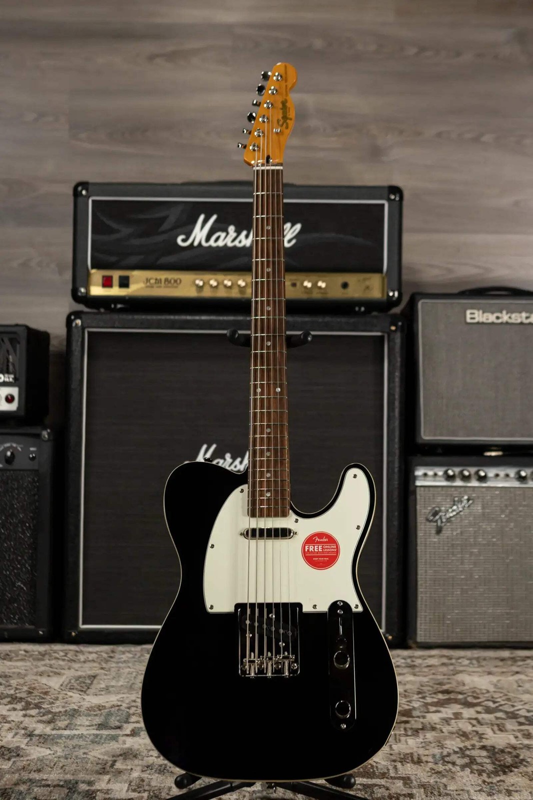 Squier Classic Vibe Baritone Custom Telecaster Electric Guitar – Black