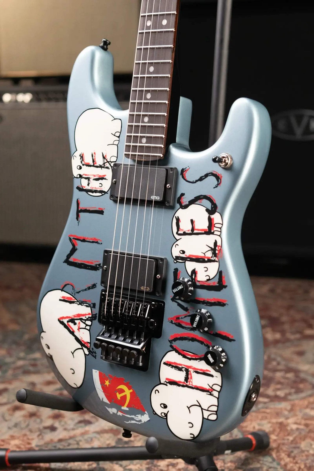 Fender Tom Morello’s “Arm the Homeless” Guitar – Blue Ice Metallic with Hardshel