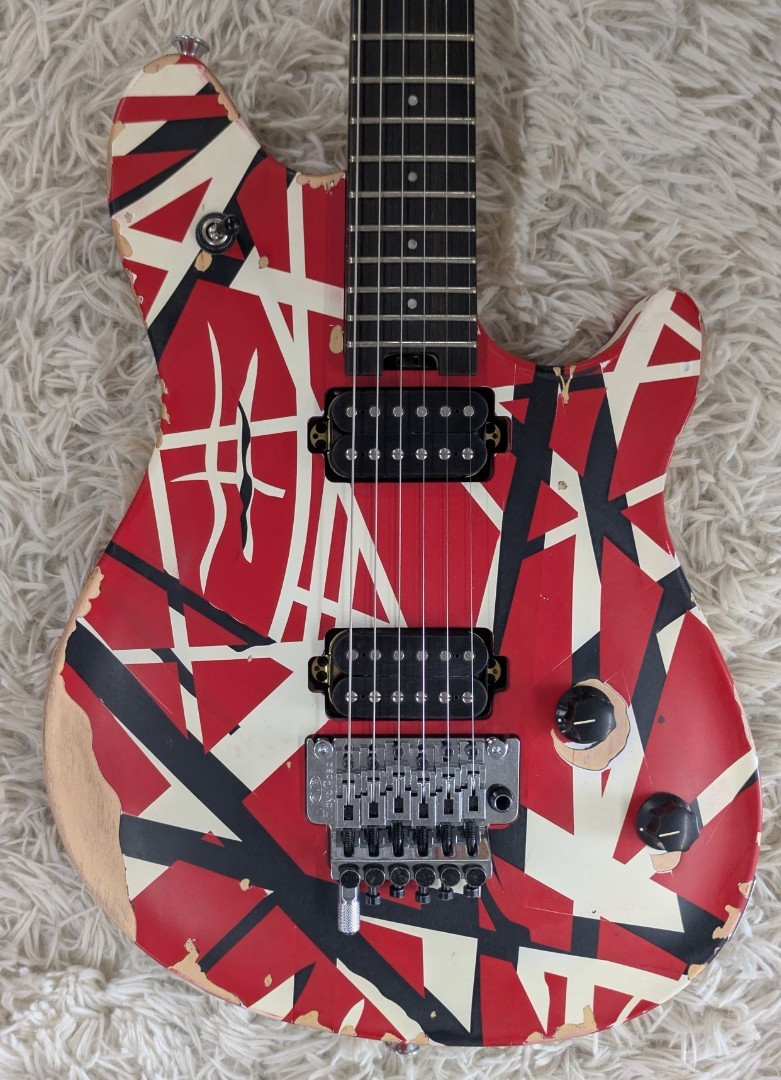 EVH Limited Edition Wolfgang Special Striped Series, Red, Black, and White, Aged