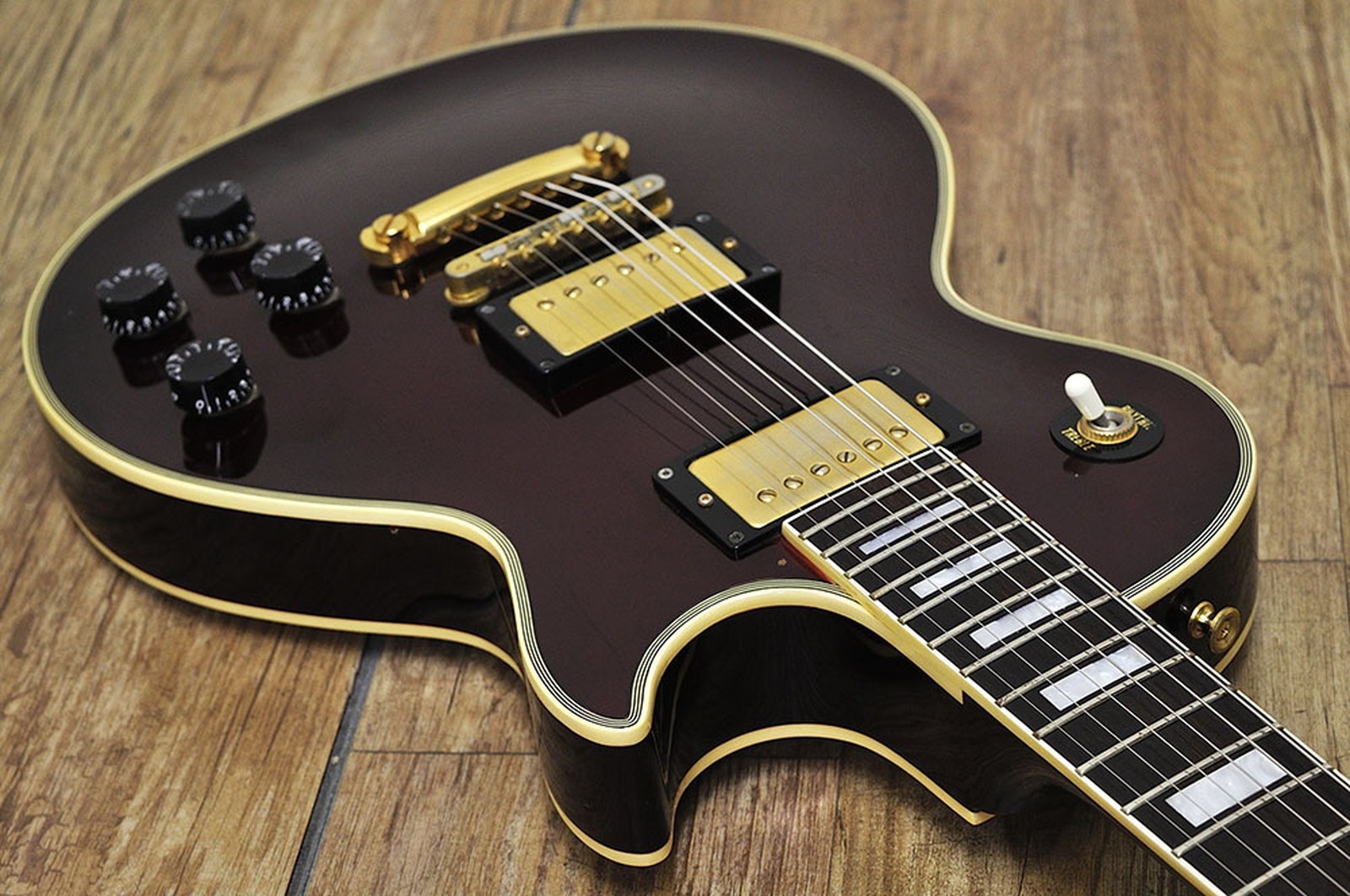 Orville LPC-75 Used 1990s Maple Top Mahogany Back Body Mahogany Neck Black