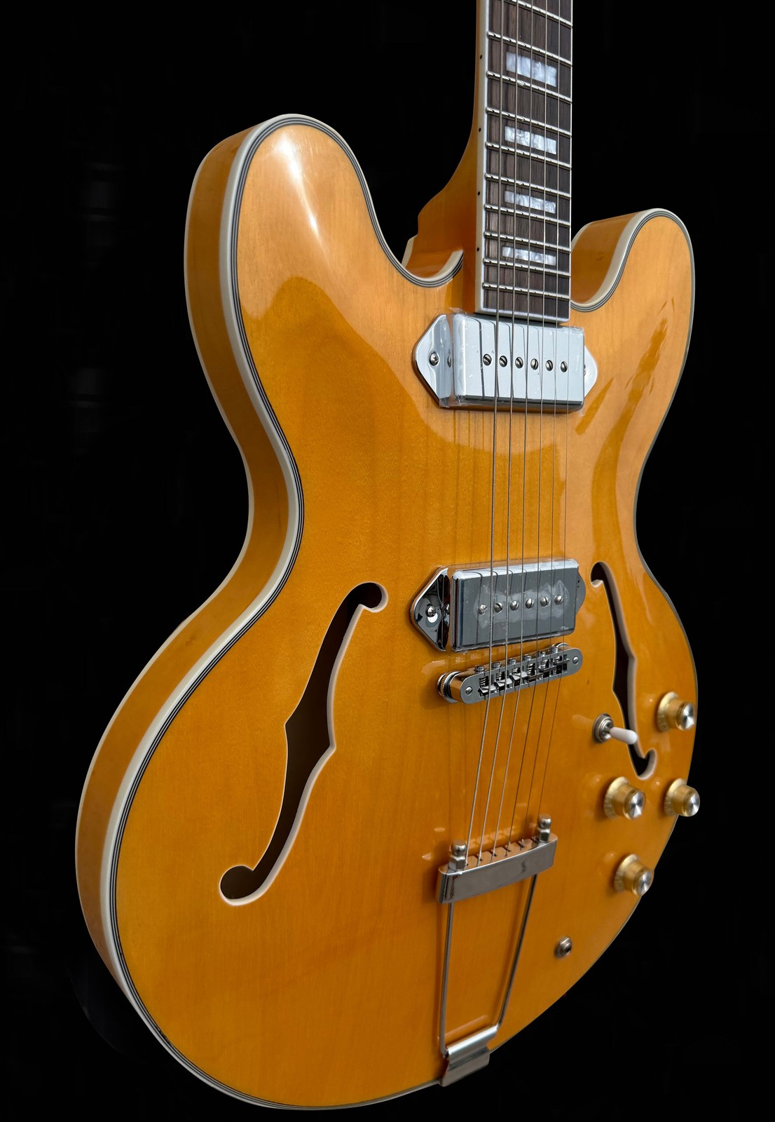 Firefly FF338PRO Semi Hollow Electric Guitar Natural P90 Alnico Rosewood Neck