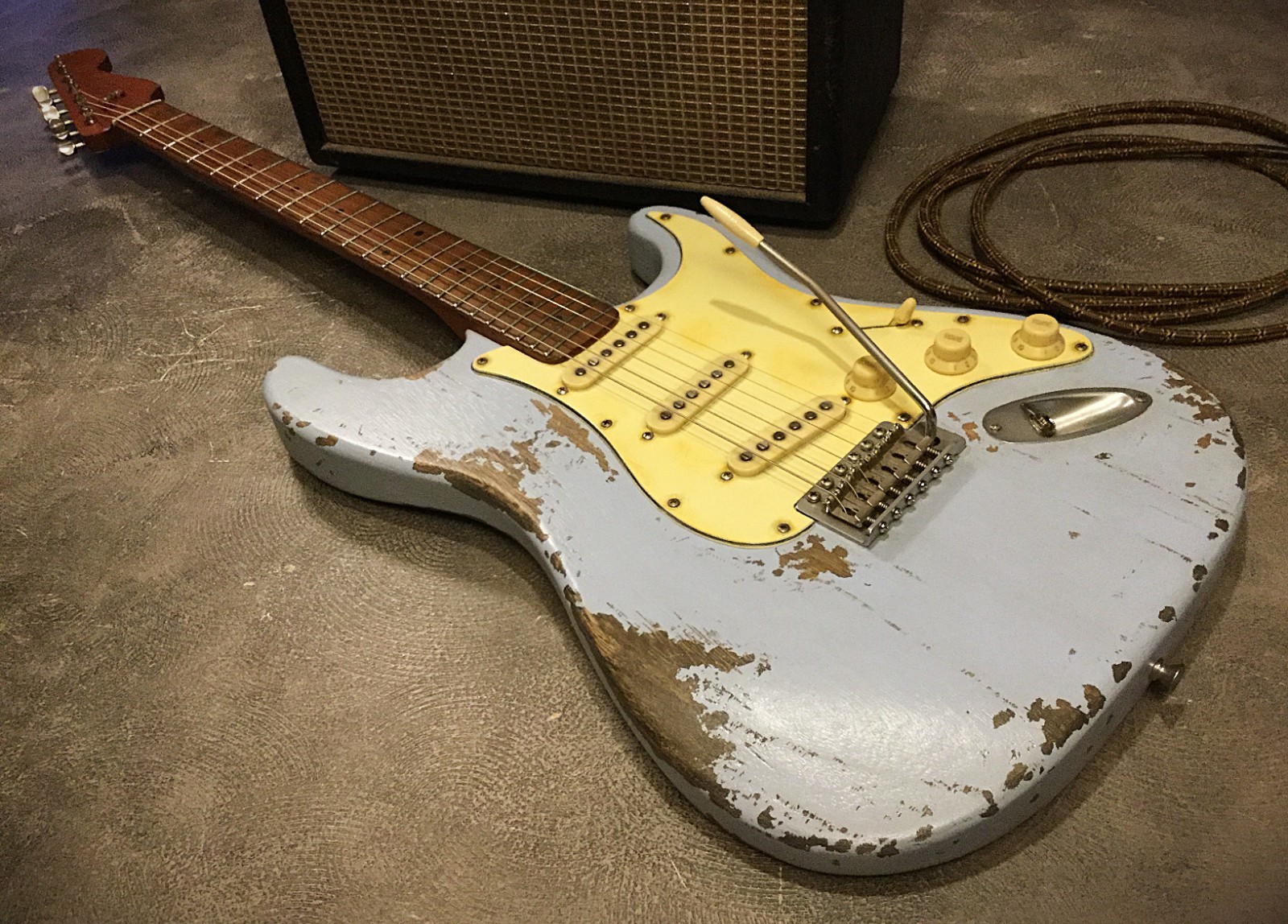 USA Relic Electric Guitar Road Worn Blue Mist by Nate’s Relic Guitars