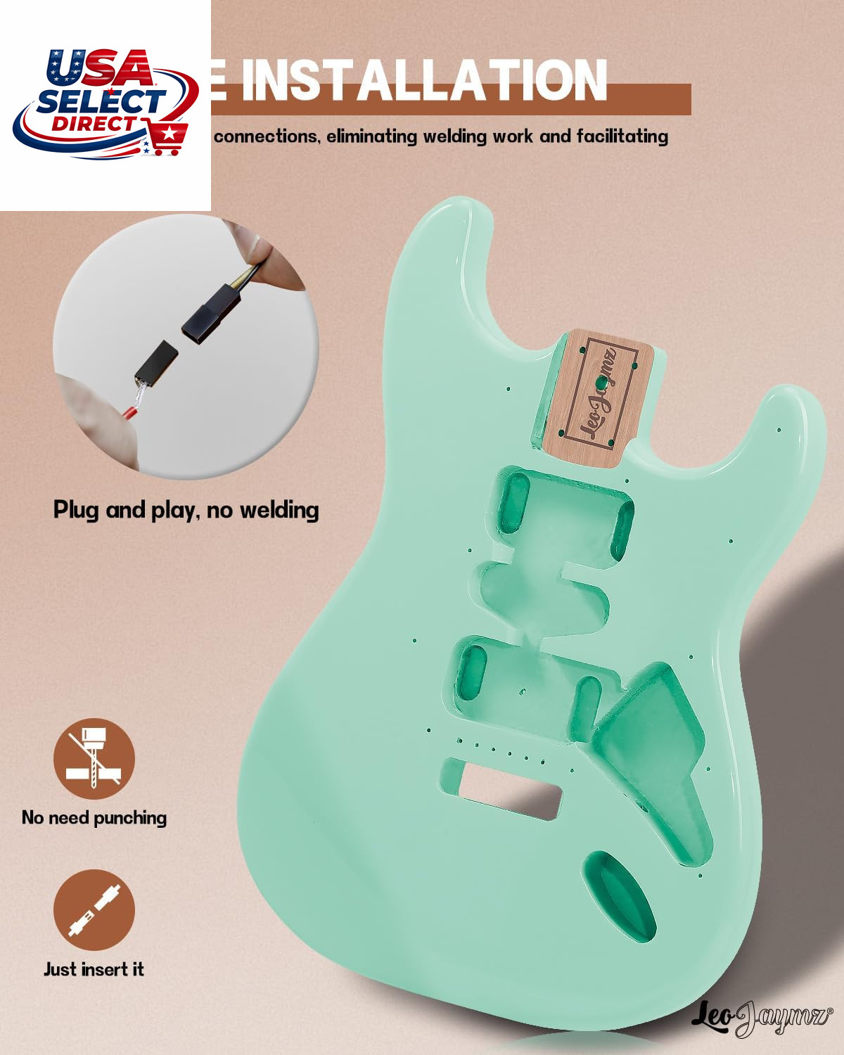 DIY Electric Guitar Kit with Mahogany Body & Maple Neck – Easy Assembly