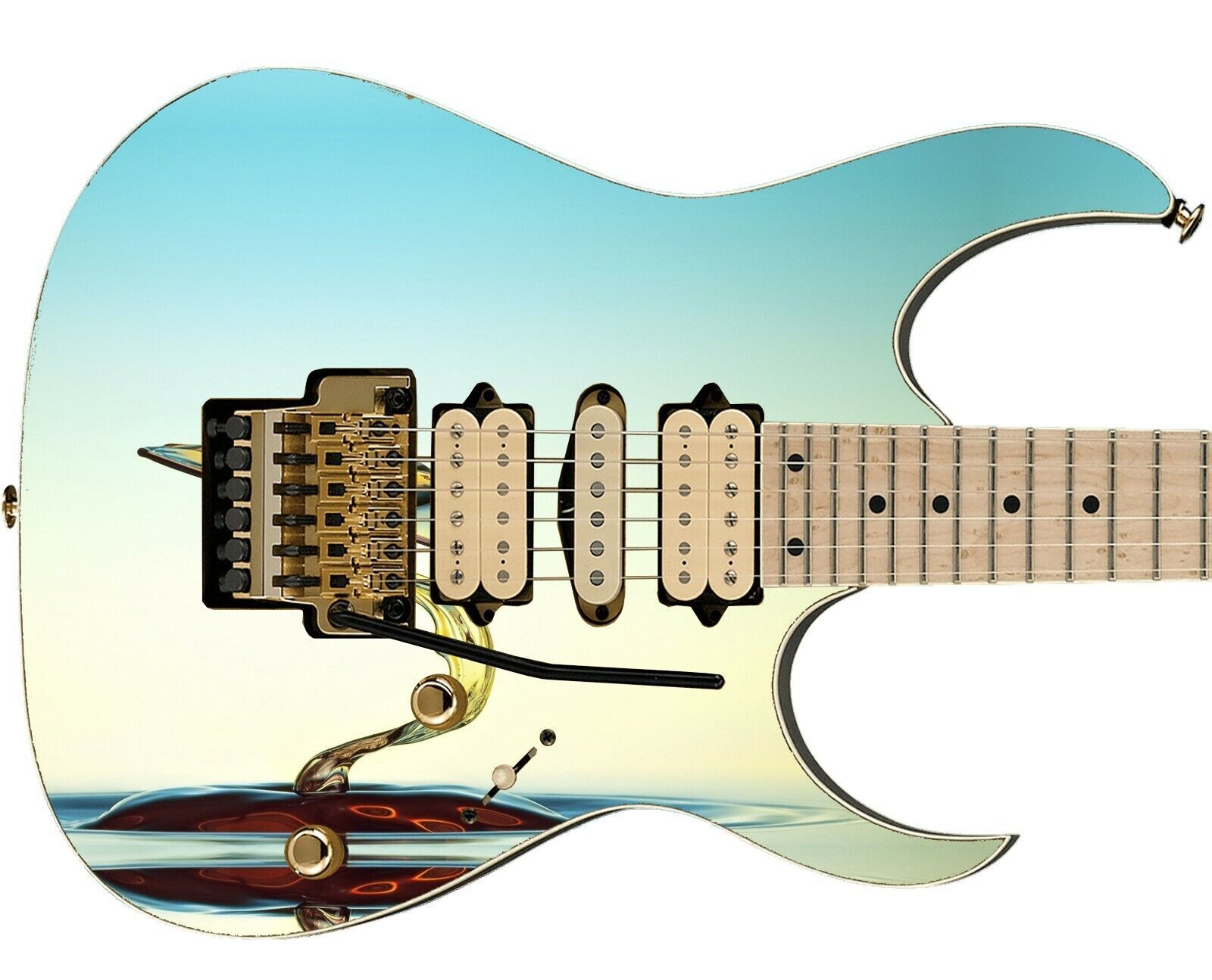 Guitar/Bass Skin Axe Wrap Vinyl Alien Blue Water Salt Kiss Lily Pad Drop GS 006