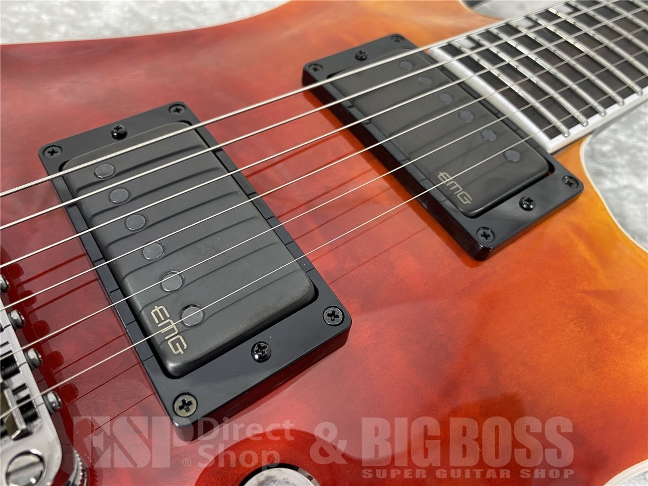 E-II Horizon NT-II Electric Guitar Tiger Eye Amber Fade Quilted Maple Ebony Fing