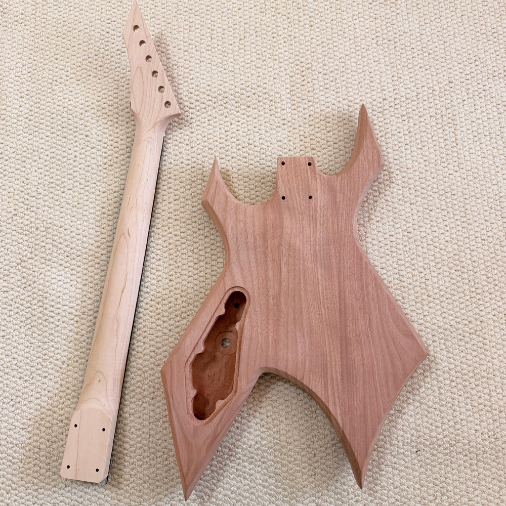 DIY BC Rich Warlock Electric Guitar Kit Double Humbucker Pickups BK part bolt-on