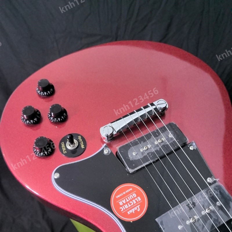 Solid Body Electric Guitar Red 2 P90s Wrap Stainless Rounded Fret Edge Bone Nut