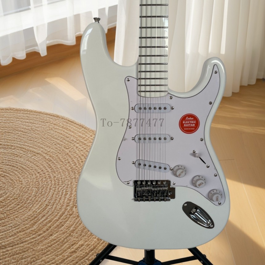 New Product White ST Electric Guitar Maple Fretboard Chrome Part 3S Pickups
