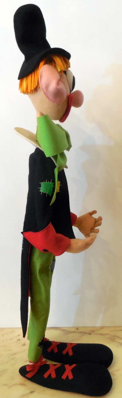 VINTAGE LARGE 27″ TOY DOLL FELT CLOTH LENCI CLOWN ITALY 1960s lars cresba