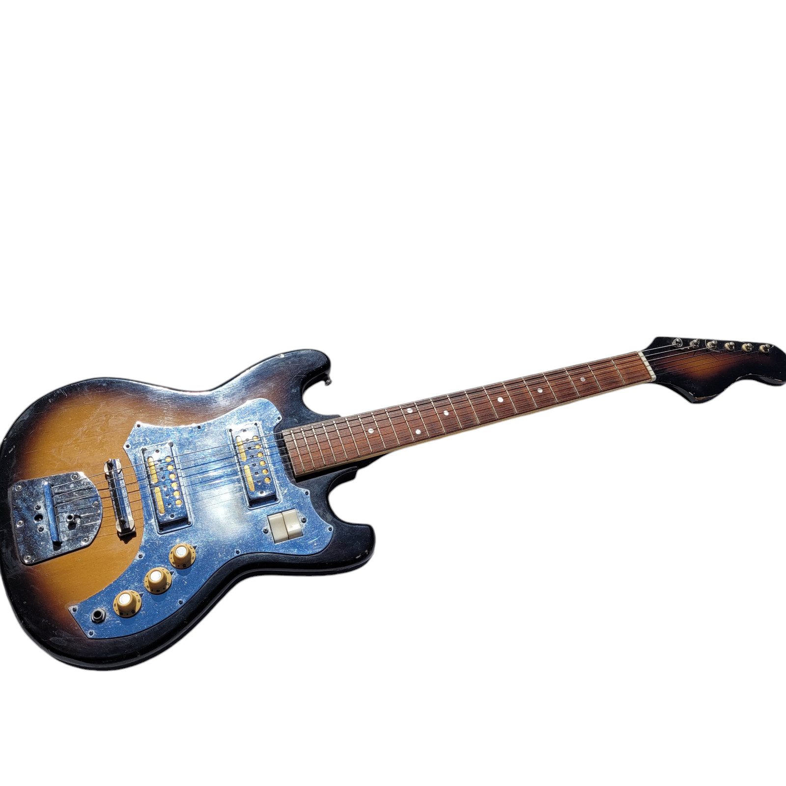 1960s Electric Guitar Sunburst Japan Wooden 6 String Right Handed Wood No Case