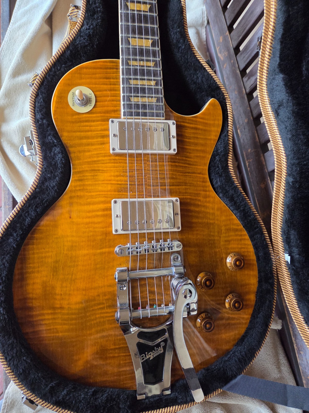 Joe Perry Boneyard Copy LP style Custom guitar w HSC Upgraded Duncan 59’ PAF’s