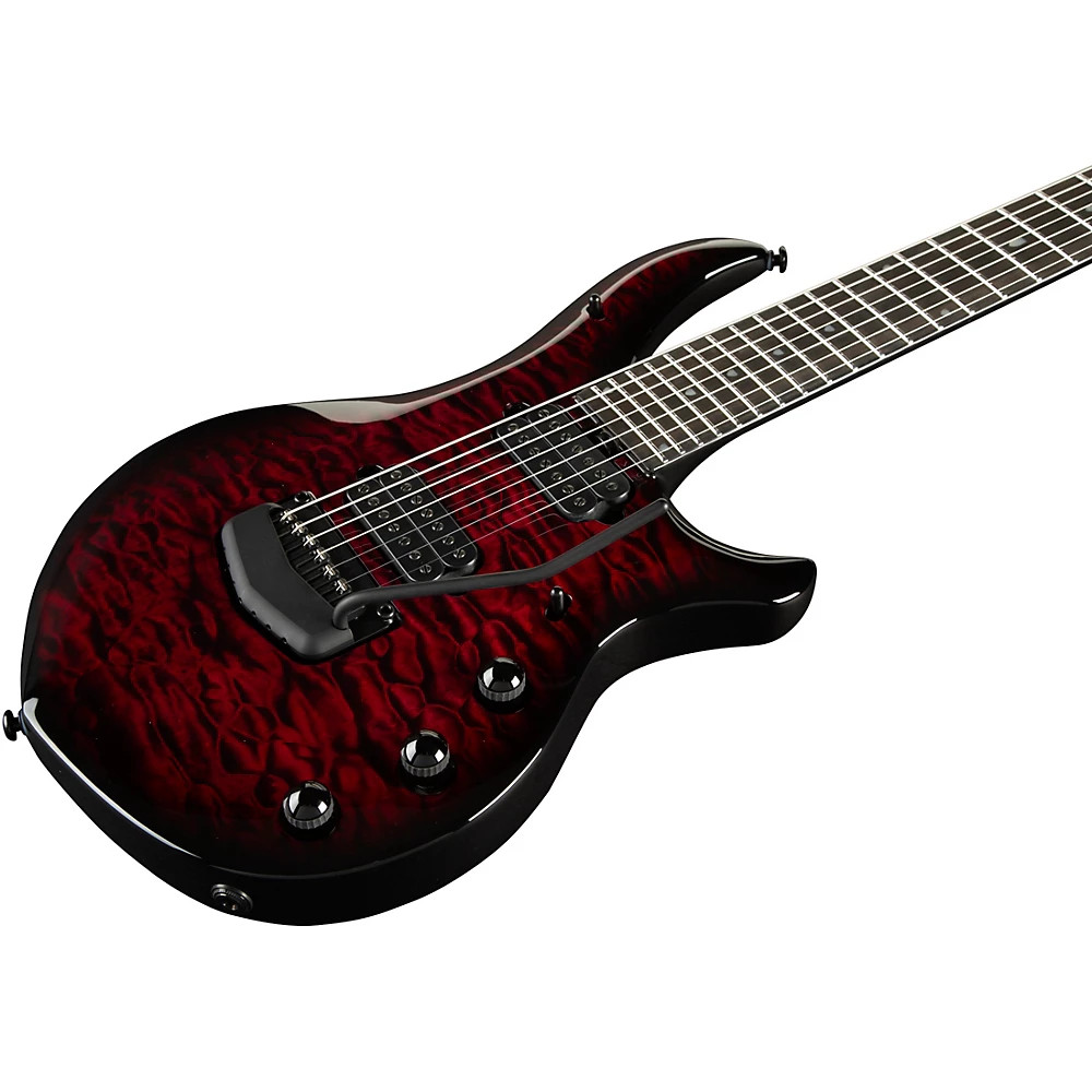 Ernie Ball Music Man Majesty 7 Quilt Top Electric Guitar Red Nebula