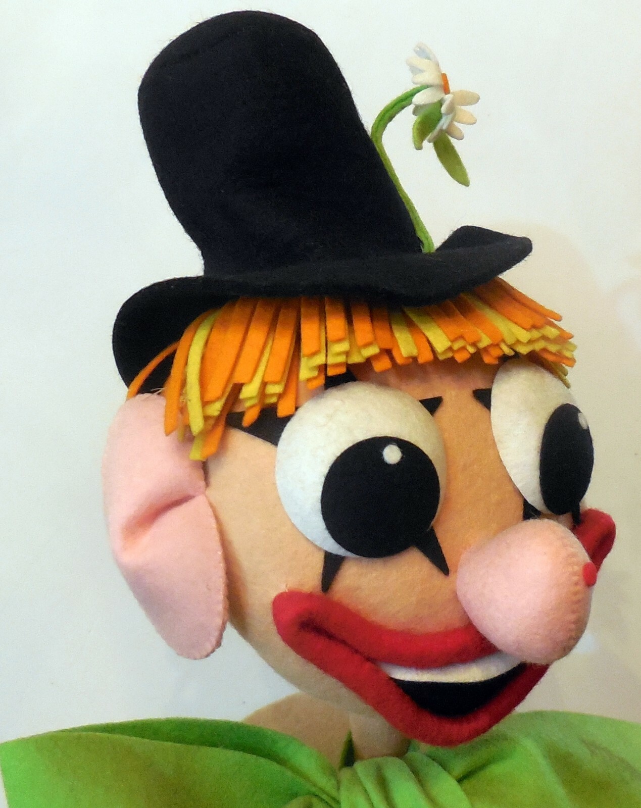 VINTAGE LARGE 27″ TOY DOLL FELT CLOTH LENCI CLOWN ITALY 1960s lars cresba