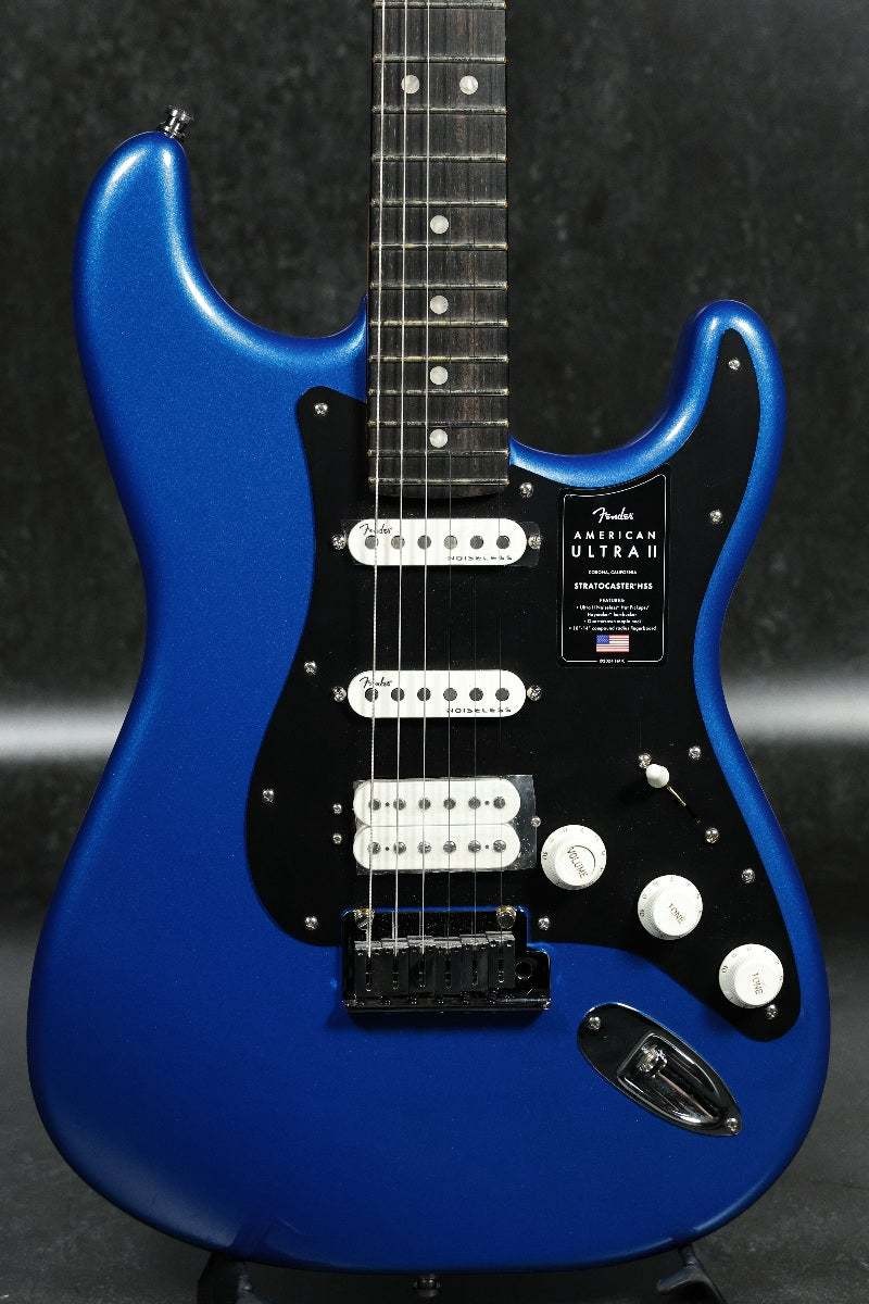 Fender American Ultra II Stratocaster HSS Ebony Noble Blue #GG3h9