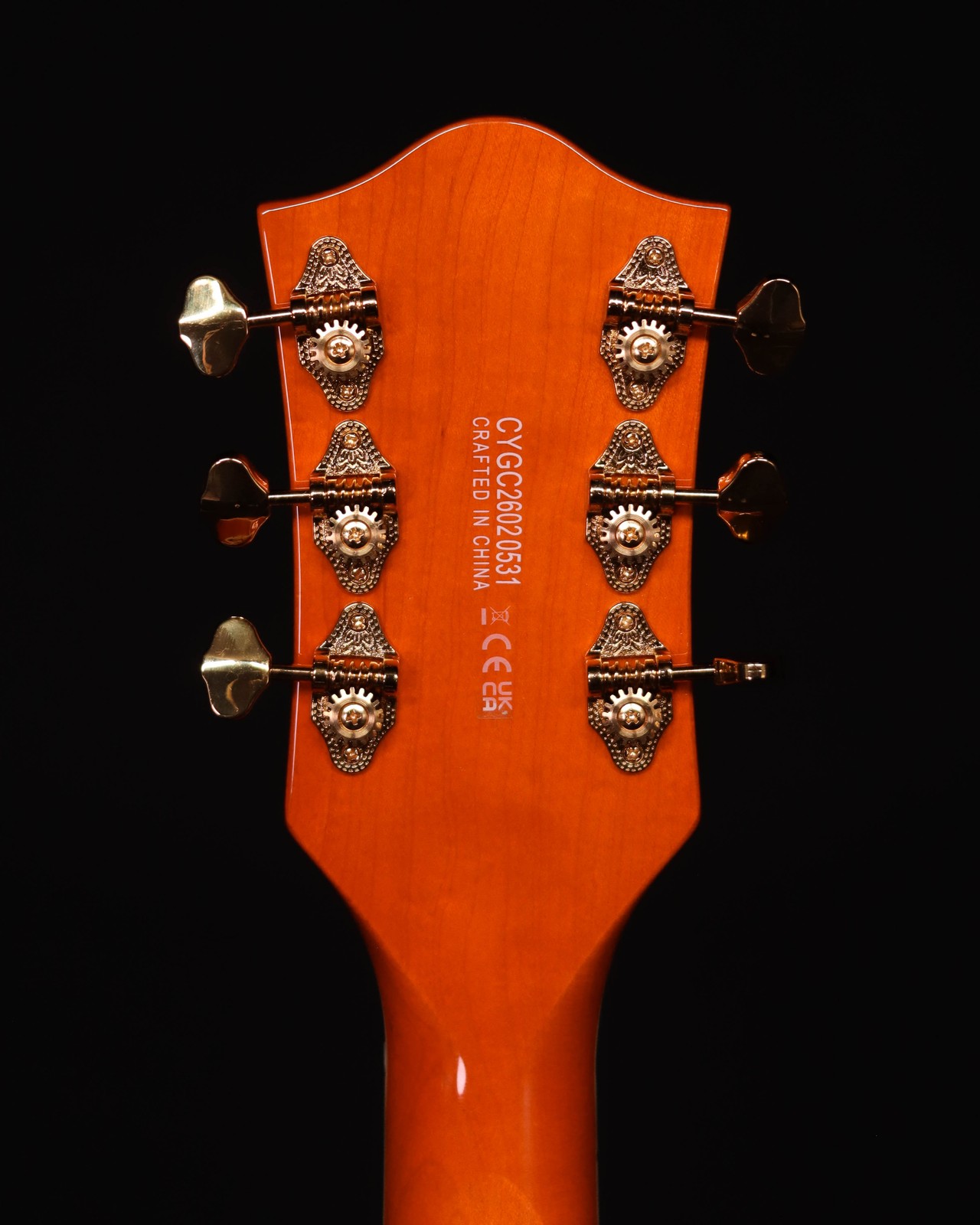 Gretsch Synchromatic Nashville Hollow Body Single-Cut, Ebony FB, 50’s Orange