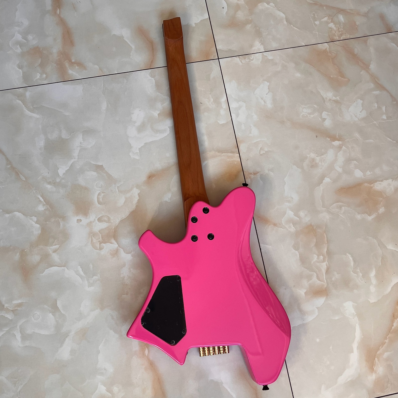 6 Strings Custom Headless Electric Guitar Ash Wood Stainless Steel Fret
