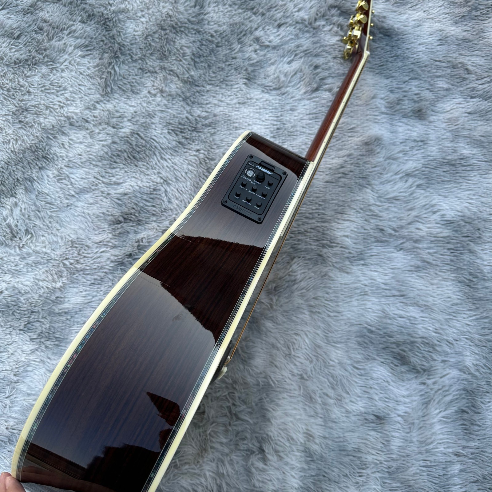 Handmade Large 41 Inch Acoustic Guitar With Abalone Shell Inlaid