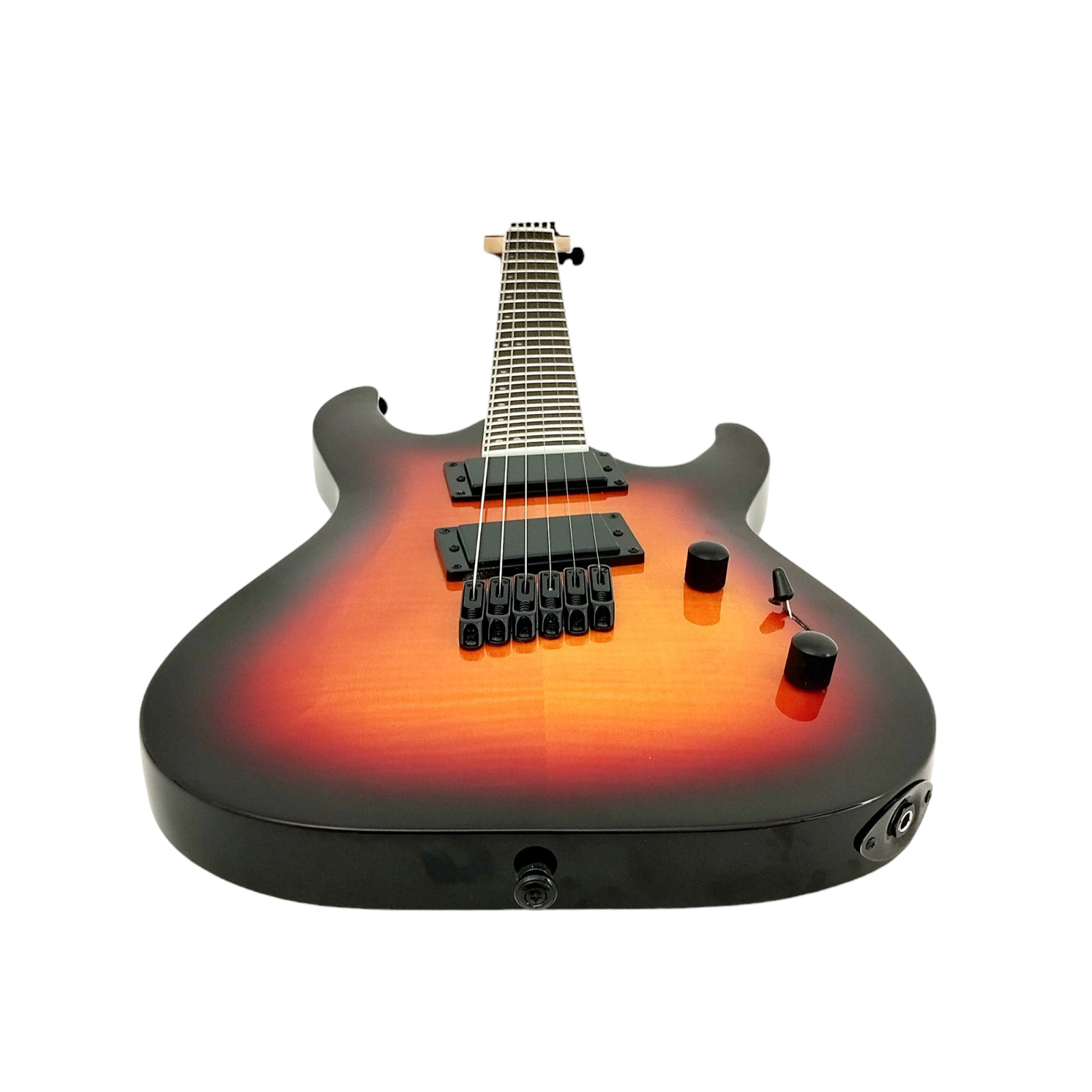 Haze 6FFTAM Trans Amber Fanned-Fret 6-String Electric Guitar + Free Gig Bag