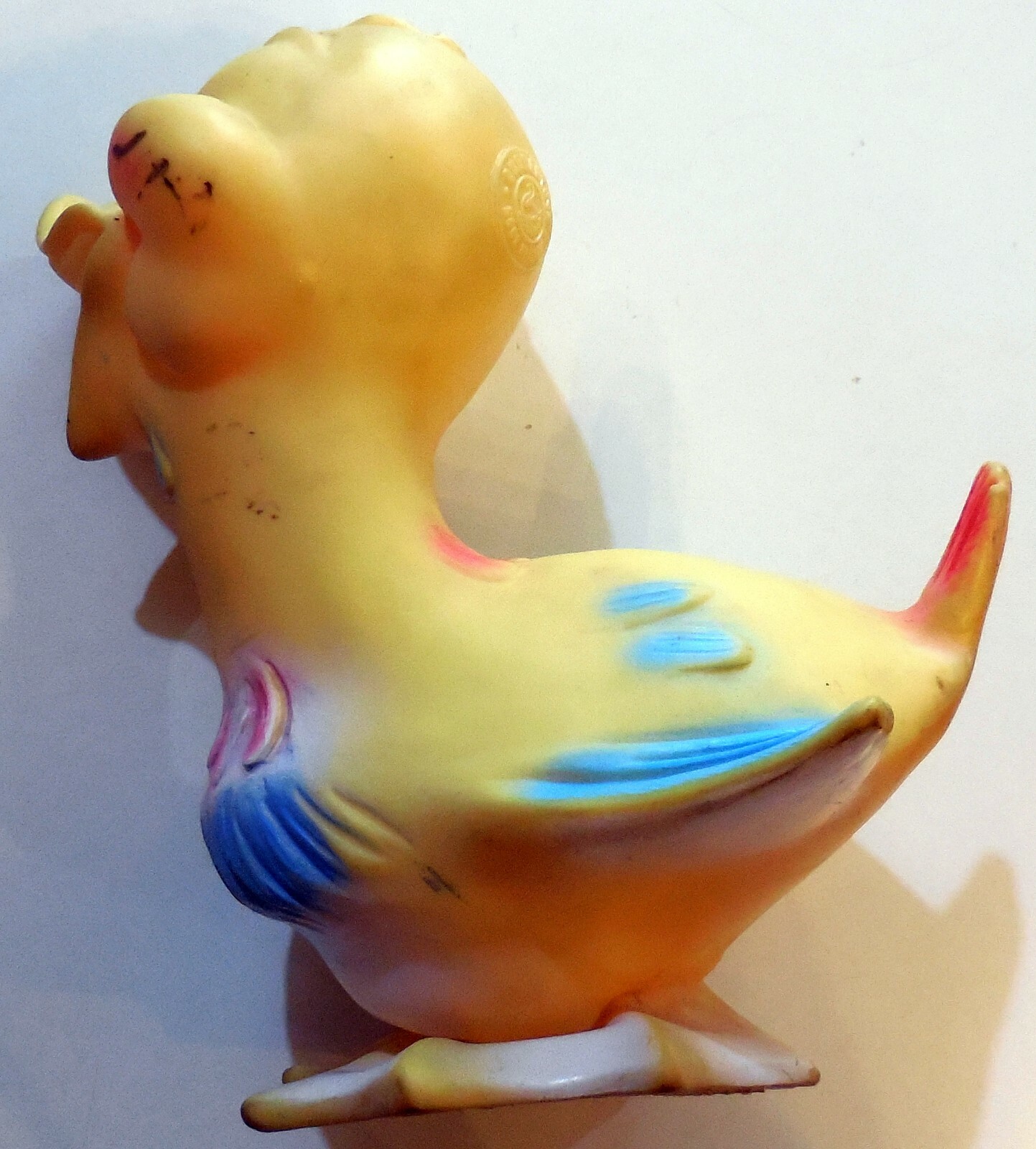VINTAGE LARGE RUBBER TOY DUCK DUCKLING RUBBERTOYS MADE IN ITALY 1960s