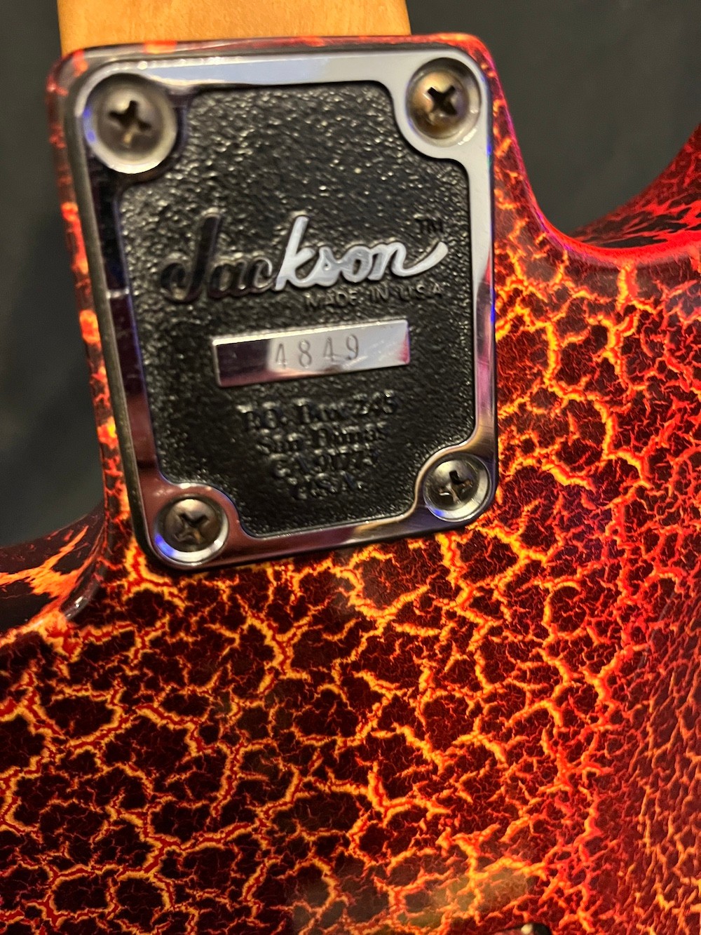 1988 Jackson USA Lava Fire Crackle Limited Edition Guitar Signed-Grover Jackson