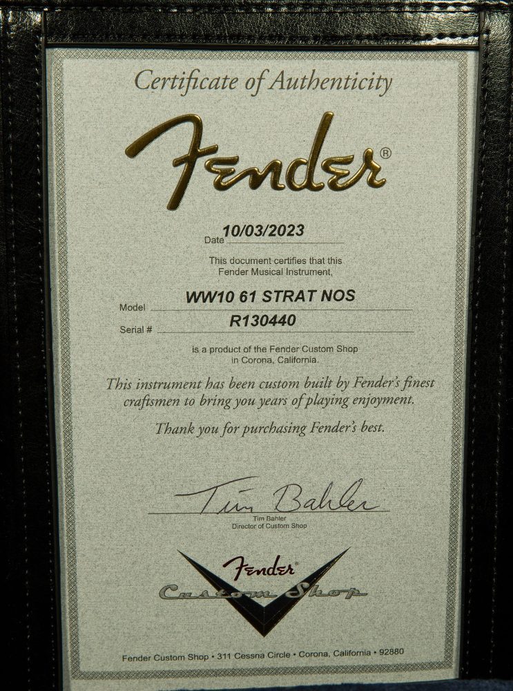 Fender Custom Shop Wildwood 10 1961 Stratocaster – NOS