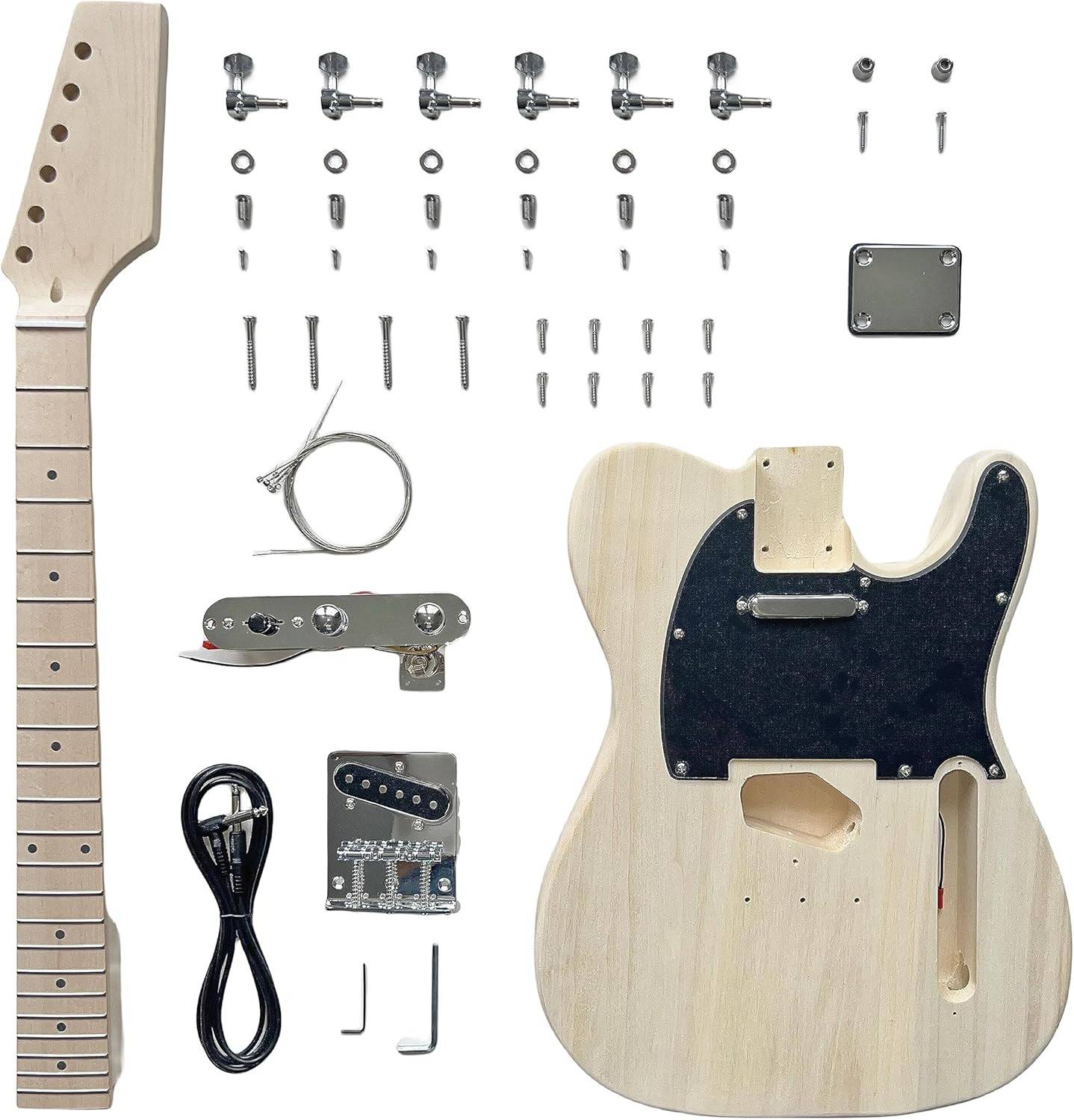 DIY Electric Guitar Kits,Tl Style Electric Guitar,6 String Right Handed with Bas
