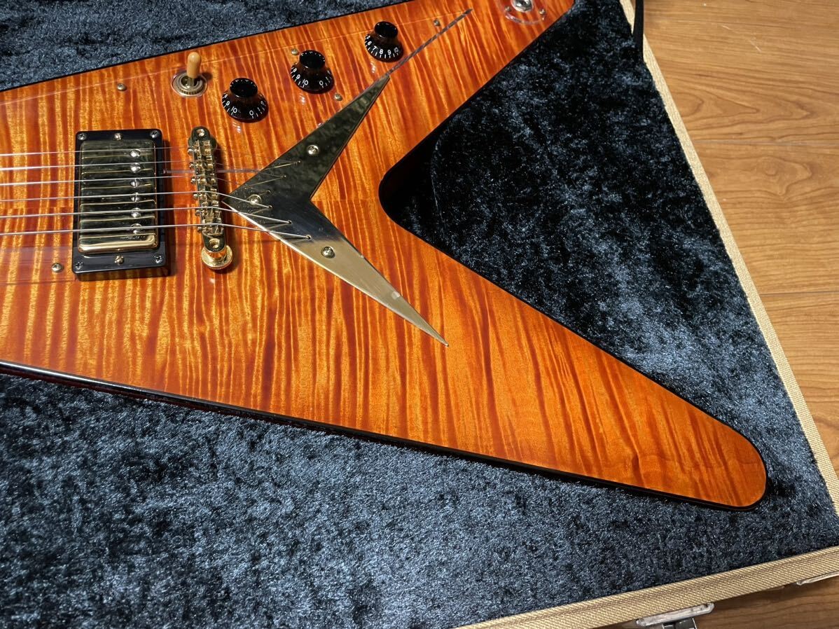 Tak Burst Esp Custom Made Flying V Jacaranda Fingerboard