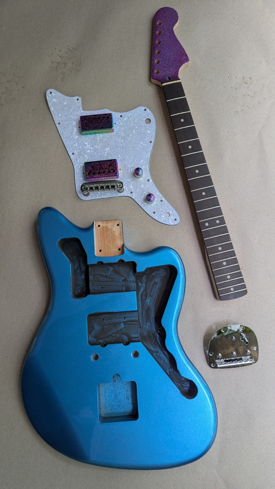 Jazzmaster Custom Guitar Project – Metallic Blue – New Parts – No Electronics
