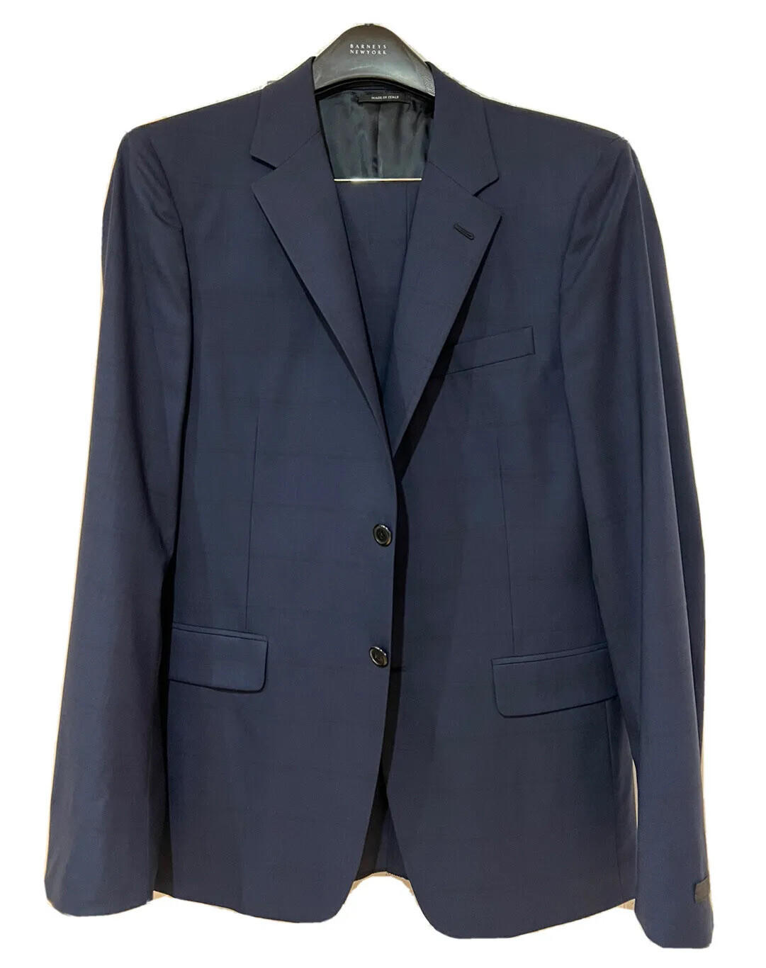 Prada Dark Navy Blue Plaid 2-Piece Suit & Pants size 40R US/50R EURO.