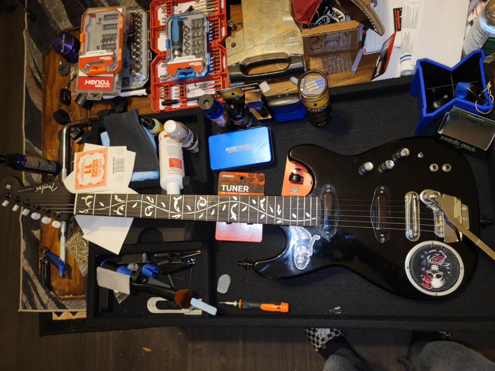 Fender frankenstrat Partscaster Builtin Amp Electric guitar