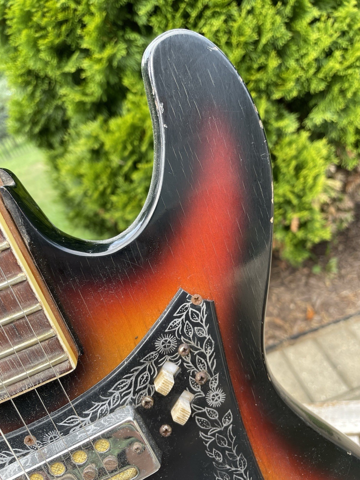 Vintage 60s Teisco Sunburst 2 Gold Foil Pickup Japan Electric Guitar FREE SHIP
