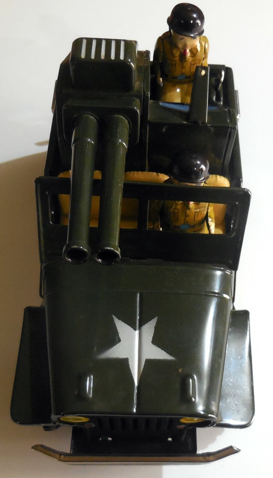 VINTAGE large TIN TOY ANTI AIRCRAFT JEEP T.N NOMURA JAPAN 1950s BOXED