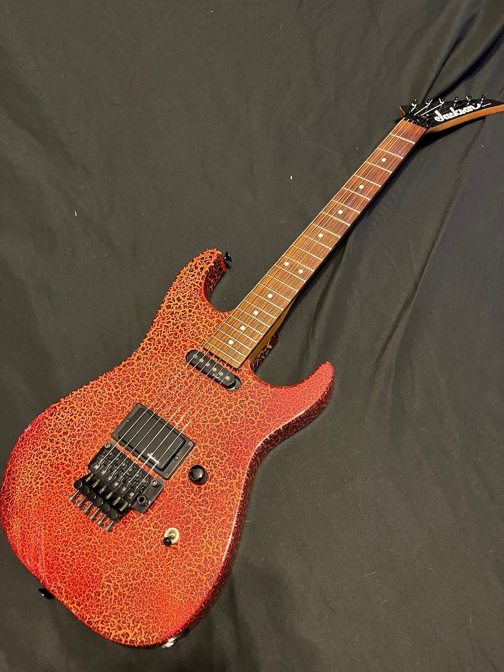 1988 Jackson USA Lava Fire Crackle Limited Edition Guitar Signed-Grover Jackson