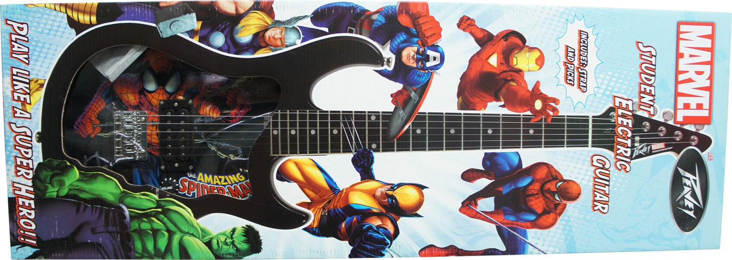 Stan Lee Signed Peavey Marvel Spiderman 3/4 Size Electric Guitar & Certificate!