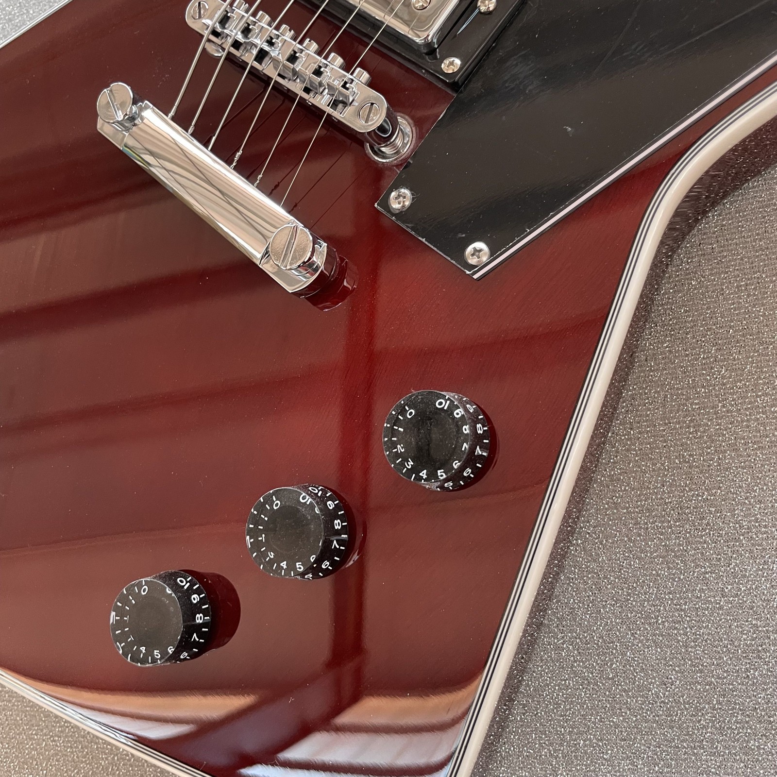 Handmade Electric Guitar HH Pickups wine red Rounded fret Edge fast Chrome