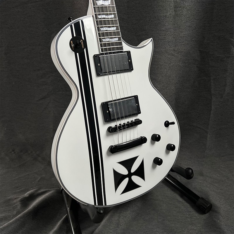 SoliLocal warehouse electric guitar, black and white stripes, solid wood, free s