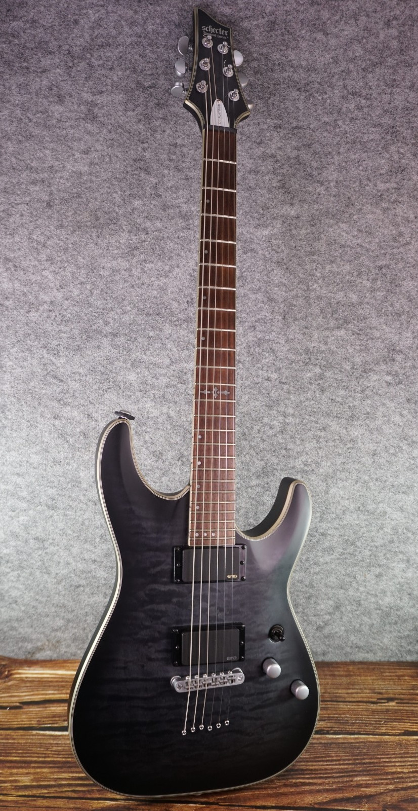 SCHECTER Diamond Series PLATINUM C-1 See-Thru Black Satin Serial # W22120939