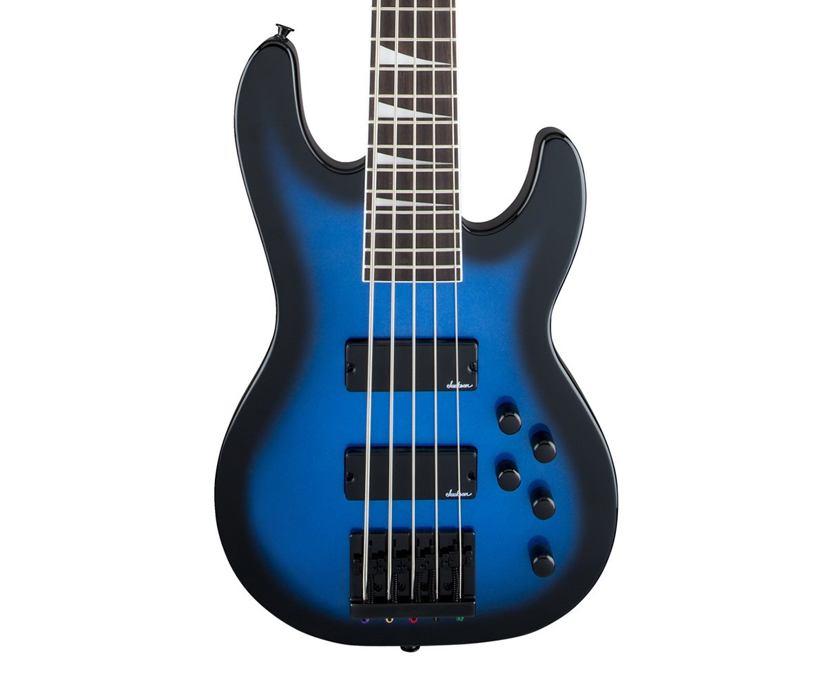 Used Jackson JS Series Concert Bass JS3V – Metallic Blue Burst w/Amaranth FB
