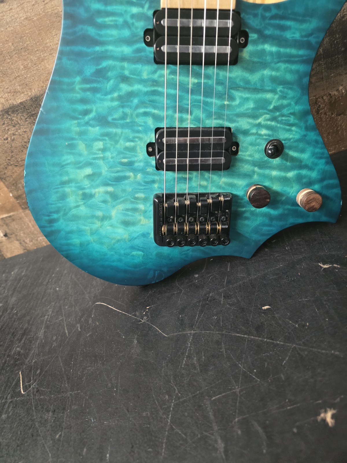 Nk 6 Strings Headless Electric Guitar Blue W/ Bag