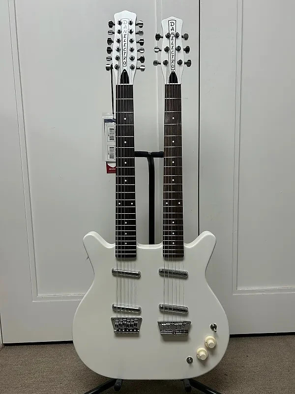 Danelectro Doubleneck 6/12 Reissue 12 String and 6 String – White Pearl