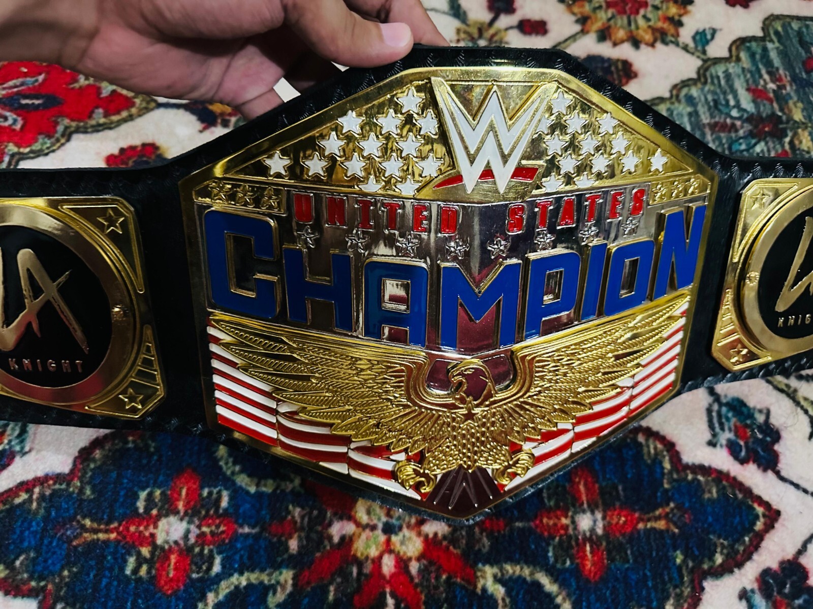 NEW UNITED STATES LA KNIGHT CHAMPIONSHIP REPLICA BELT 4MM ZINC PLATES ADULT SIZE