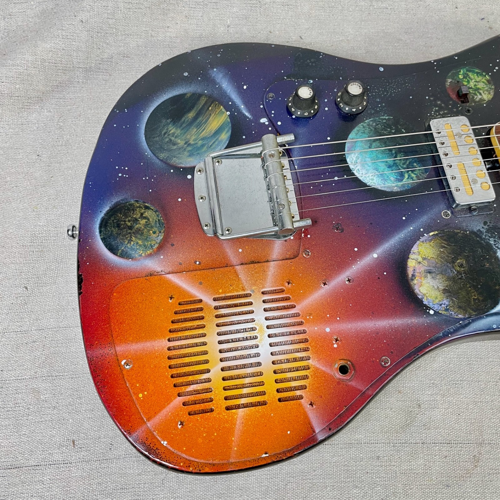 Teisco TRE-100 1965 Space & Planets MIJ Built in Amp TRG-1 Gold Foil