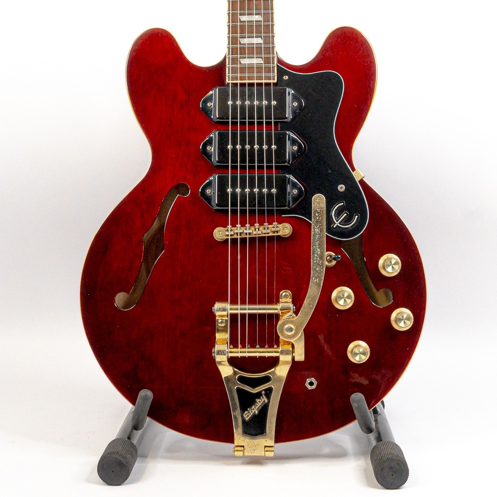 Epiphone Riviera Custom P93 Semi-Hollow Electric Guitar Wine Red w/ Bigsby P90s