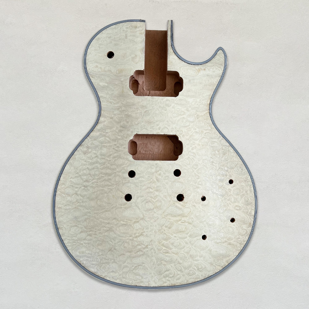 DIY 6 String Electric Guitar Kit Unfinish Quilted Maple Top Golden Part