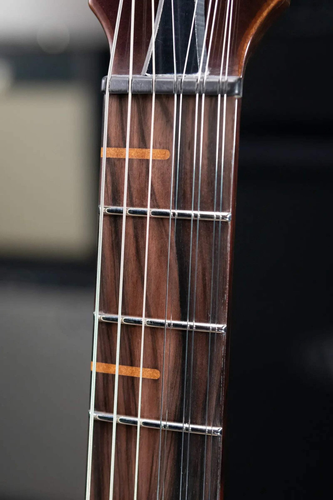 Dunable Custom Gnarwhal 9-String 1-Piece Curly Redwood Electric Guitar – Charcoa