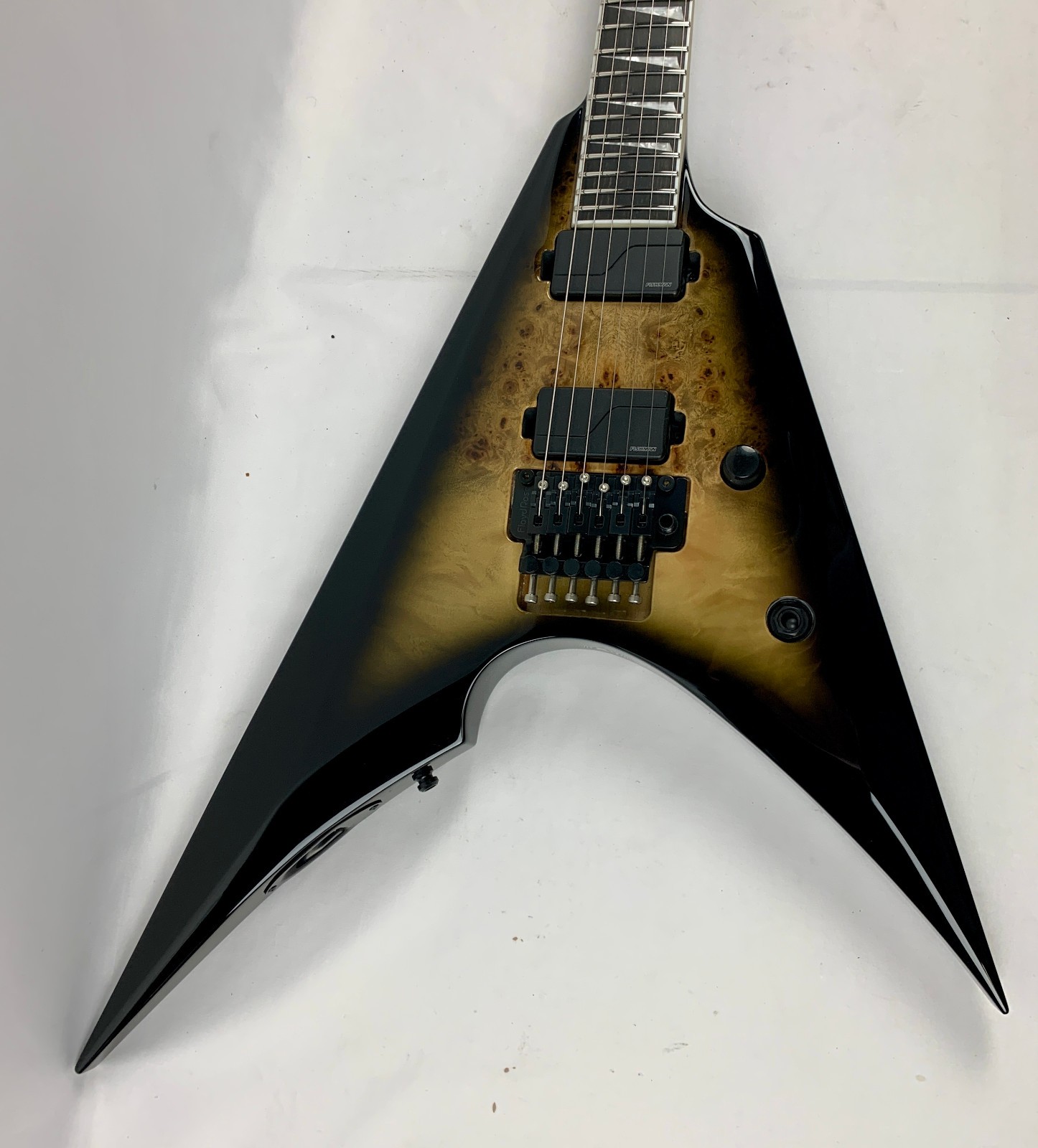 ESP E-II Arrow NT Burl Maple BM Nebula Black Burst Electric Guitar +Case B-Stock