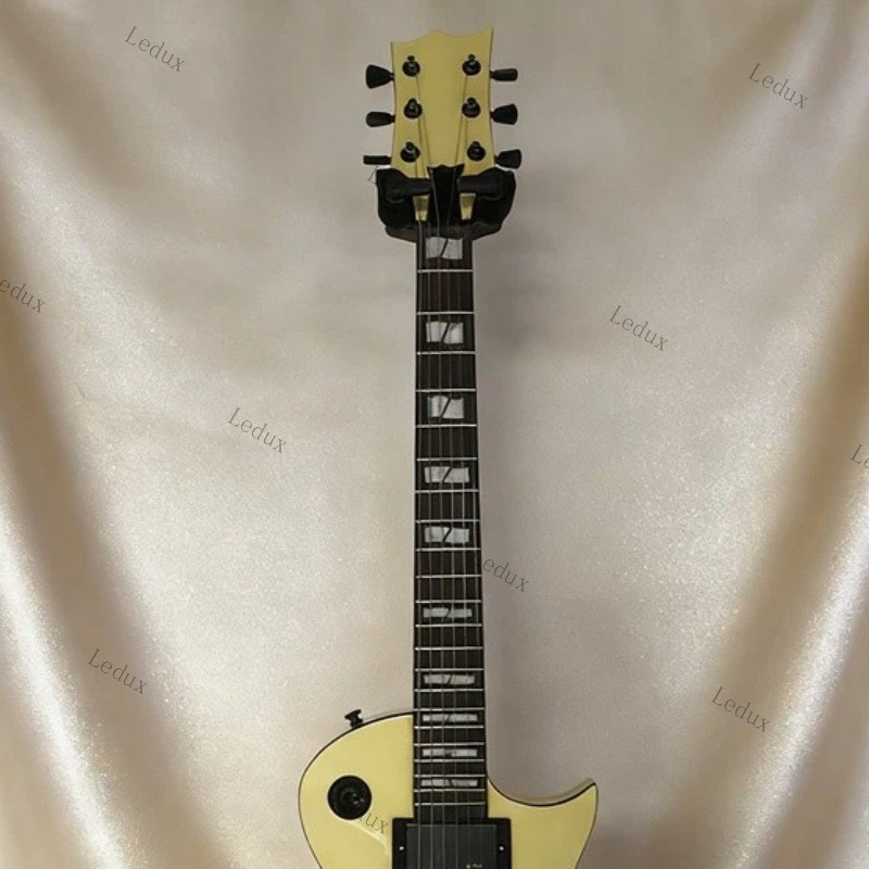 Custom Cream EC-1000 Electric Guitar Active H-H Pickup Solid Body Fixed Bridge