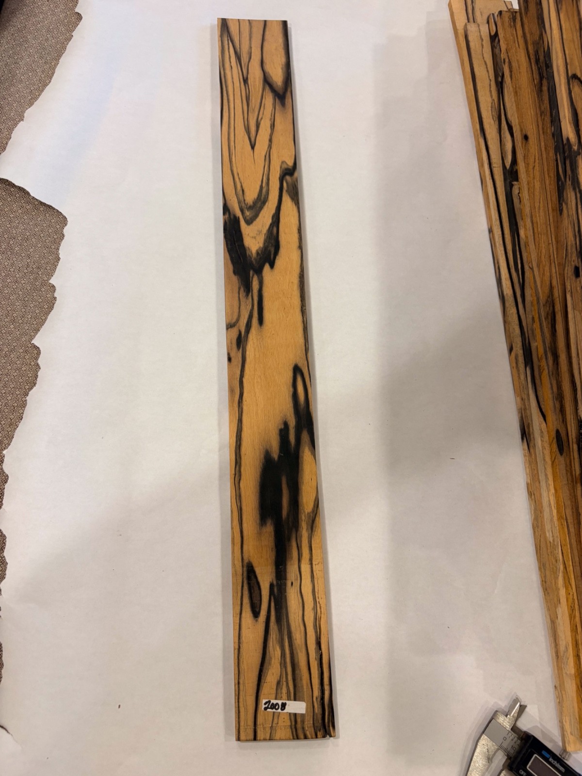 GUITAR FRETBOARD, PALEMOON, BLACK AND WHITE EBONY 24X2 5/8X.287 #2008